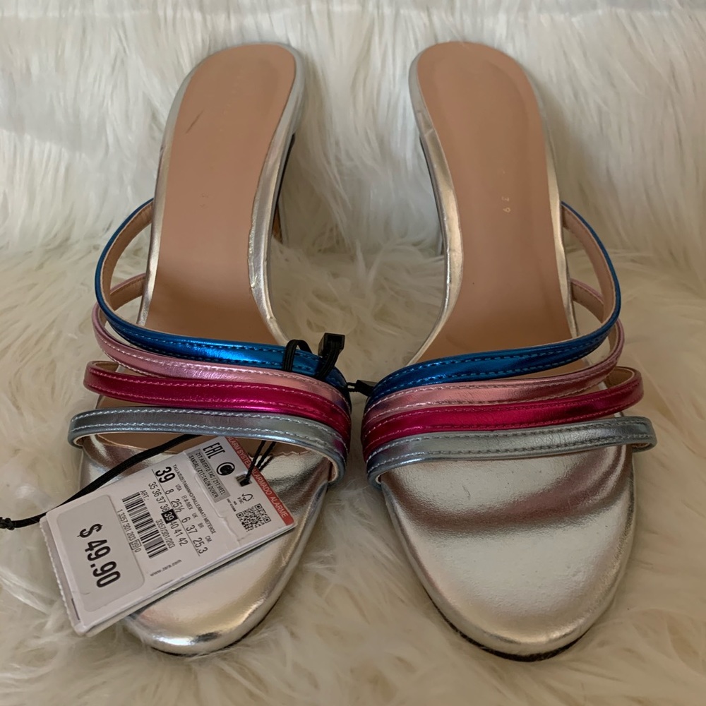 Zara silver, pink, turquoise, red sandal
